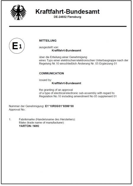 Certificate - . E Mark (68X 10R)