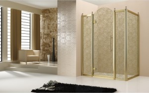 Luxury Framed shower enclosure - AN001 / AN002. Luxury Framed shower enclosure with gorgeous oriental color and Baroque style