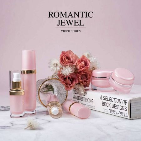 Romantic Jewel (บรรจุภัณฑ์เครื่องสำอางและผลิตภัณฑ์บำรุงผิวอะคริลิคทรงวงรีหรูหรา)