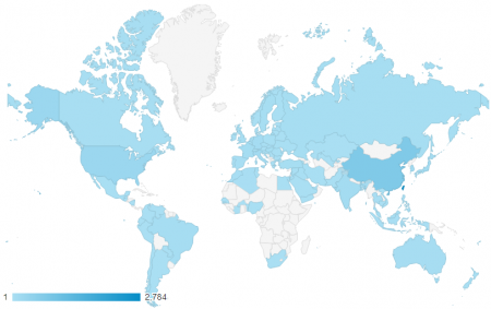 近三個月共有 92 個國家訪客