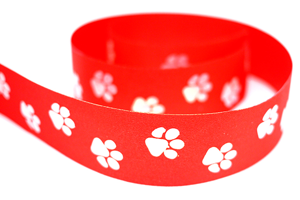 Dog Paw Prints Satin Ribbon, Holiday Ribbons, Wholesale Ribbon  Manufacturer