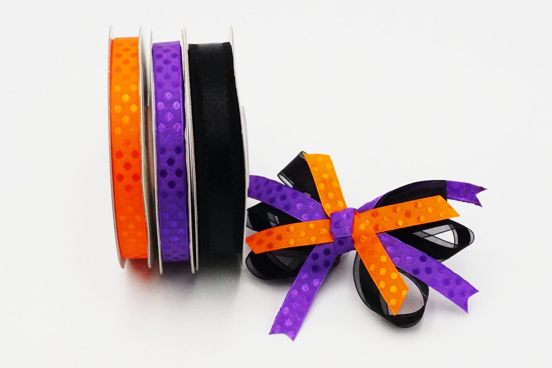 Glossy Polka Dot Satin/Sheer Ribbon Set, Holiday Ribbons, Wholesale  Ribbon Manufacturer