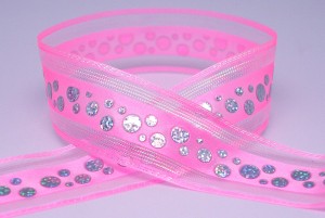 Dotted Sequins Sheer/Satin Ribbon - Dotted Sequins Sheer/Satin Ribbon