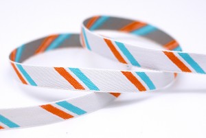 Bicolored Stripe Jacquard Ribbon