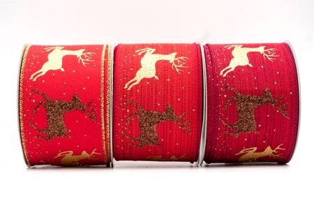 Christmas Reindeer Wired Ribbon
