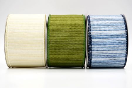 Stripe Faux Burlap Wired Ribbon
