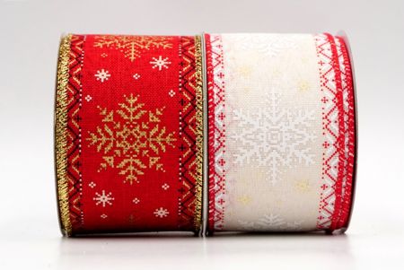 Cross Stitch Snowflakes Wired Ribbon
