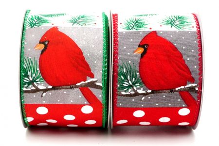Winter Cardinal Bird Ribbon - Cardianl birds in the winter days