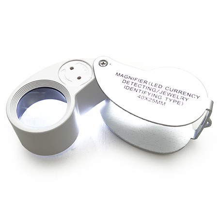 40X 25mm Jewelers Loupe Magnifier with LED Light