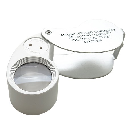 Mini lente d'ingrandimento per gioiellieri 40X 25 mm con LED e luce UV - Lente d'ingrandimento per gioiellieri 40X 25 mm