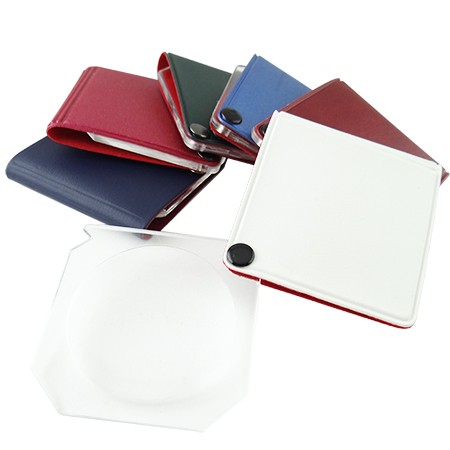 6X Square Leather Folding Pocket Magnifier, industrial magnifying glass  supplier