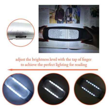 Adjustable lighted magnifying glass for reading