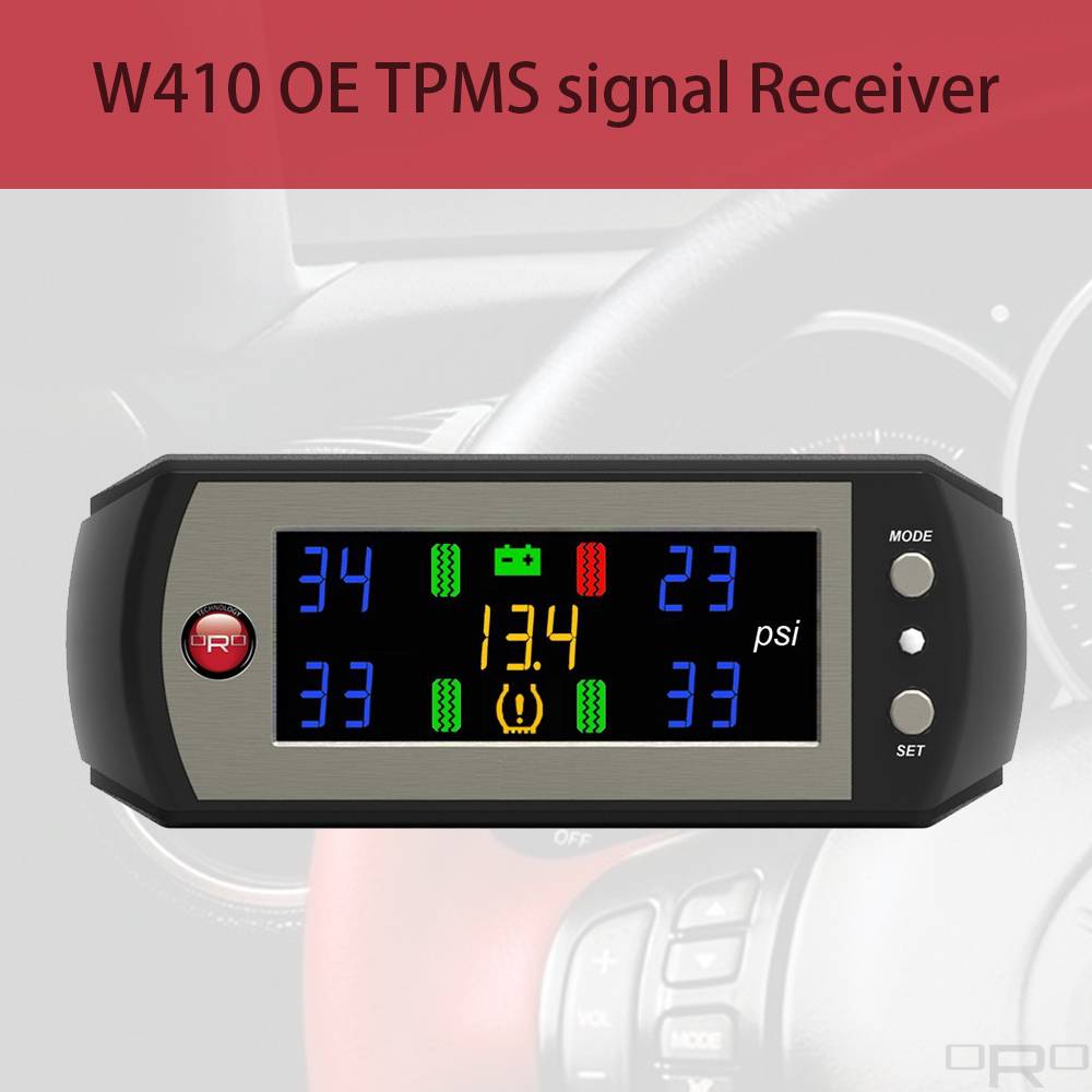 Model W410 able to receive OE TPMS signals and show up all tires info if the vehicle TPMS just got a light on the dashboard.