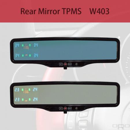 Rear Mirror Tire Pressure Monitoring System (TPMS) - ORO-W403 Tire Pressure Monitoring Systems (TPMS), can monitor and provide tire pressure, tire temperature and car battery information.