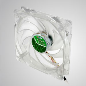 Ventilador de enfriamiento verde transparente silencioso de 120 mm kukri de 12V DC con 9 aspas - Con marco verde transparente y ventilador silencioso de 120 mm con 9 aspas, que ofrece un excelente rendimiento de enfriamiento