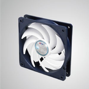12V DC IP55 Waterproof / Dustproof Case Cooling Fan / 120mm - TITAN- IP55 waterproof &dustproof cooling fan is suitable for humid/dust-exist environment or precise instrument.