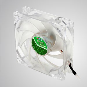 Ventilador de enfriamiento verde transparente silencioso kukri de 92 mm y 12V DC con 9 aspas - Con marco transparente verde y ventilador silencioso de 80 mm con 9 aspas, que ofrece un excelente rendimiento de enfriamiento