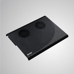 5 V DC 10–15 Zoll Laptop-/Notebook-Kühler, Aluminium-Kühlpad mit 4 tragbaren USB-Antrieben (schwarz/silberfarben) - Ausgestattet mit zwei 70-mm-Lüftern und einer großen Aluminiumoberfläche kann es den Luftstrom effektiv beschleunigen, um Wärme abzuleiten.