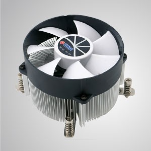Refroidisseur d'air pour CPU Intel LGA 2011/2066 avec ailettes de refroidissement en aluminium et base en cuivre de 35 mm / TDP 130W - Équipé d'ailettes de refroidissement en aluminium radial, d'une base en cuivre pur de 35 mm et d'un ventilateur ultra-silencieux de 90 mm.