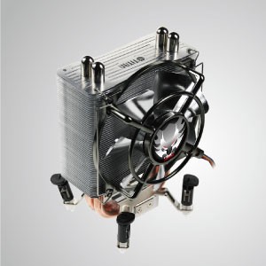 Universele CPU-luchtkoelingskoeler met 2 DC-warmtepijpen / Skalli-serie / TDP 130W - TITAN - Stille CPU-koelingskoeler met warmteoverdracht