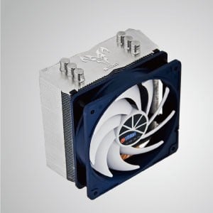 Refroidisseur d'air universel pour CPU avec 3 caloducs en cuivre et ventilateur silencieux PWM de 120 mm / Wolf Hati / TDP 160W