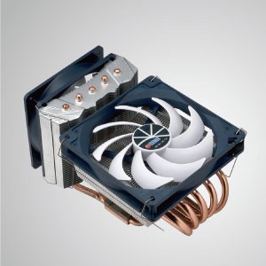 Universal- CPU Air Cooler with 5 DC Heat Pipes and Both Sideways and Downward Airflow Cooling / Wolf Fenrir Siberia/ TDP 220W