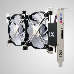 12V DC Adjustable Dual X Houlder with Two Fans for PCI Slot /System Cooler DIY Mounting Ventilation Cooling Fan - With unique X-shaped dual cooling fans holder design, this VGA cooler features "free style". It can be freely equipped with 4 types of fan (60, 70, 80, 90mm)