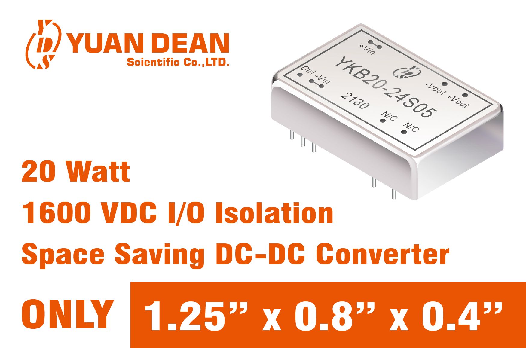 20 watt compact size DC/DC converter