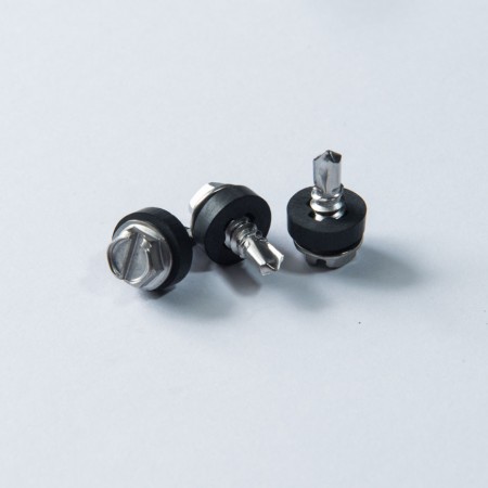 Directly Cut Chamfered Hex Washer Head - Directly Cut Chamfered Hex Washer Head Drilling Screw w/ Black Phillips EPDM
