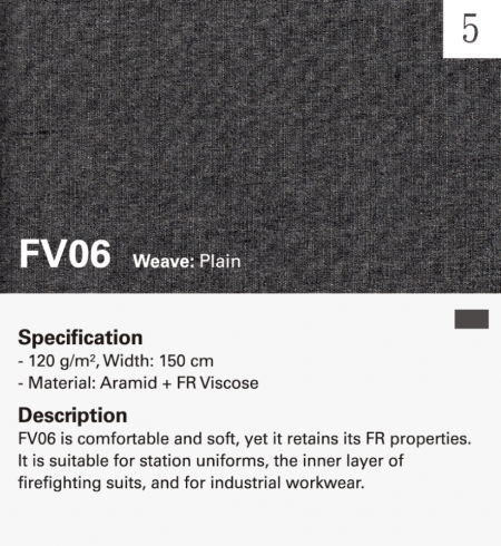 Inherently Fire Resistant plain weave facecloth comfortable for inner lining