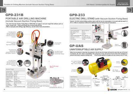 GPD-231B Wet Air Drilling Machine, GPD-233 Drill Stand, GP-UAS Uninterruptible Air Supply