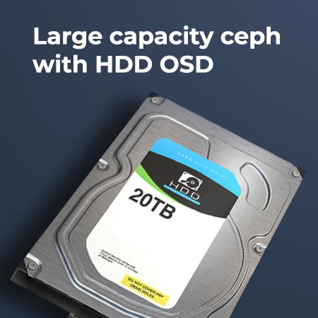 HDD OSD ceph storage, able to provide scale out big size capacity ceph cluster for applications such as archive or backup use case.