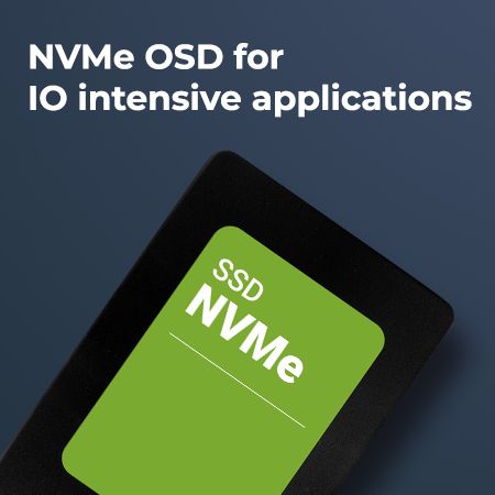 NVMe OSD ceph storage, a basic cluster with 3 of Mars 500 providing IOPS starting from 155K read and 33K write performance.