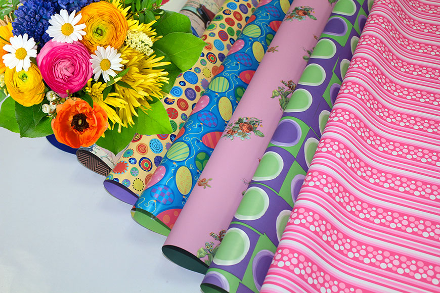 Printed Pearlised Flower and Gift Wrapping In Roll & Sheet