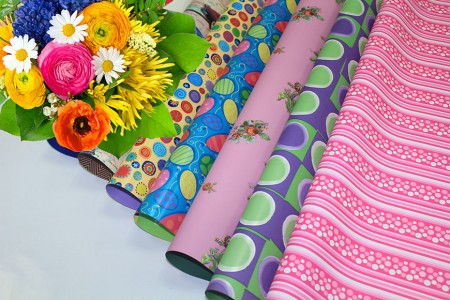 PP Synthetic With Design Printed Flower Wrapping & Gift Wrapping (Pearl Wrap)