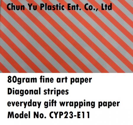 Model No. CYP23-E11: 80gram Diagonal Stripes Everyday Gift Wrapping Paper