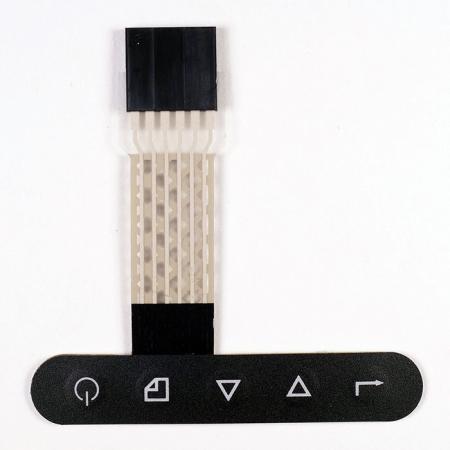 पीईटी सर्किट मेम्ब्रेन स्विच - मैट ट्रीटमेंट सतह के साथ अनुकूलित फ्लैट एम्बॉसिंग बटन