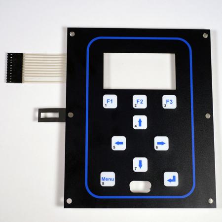 Interruptor de membrana antiestático - Interruptor de membrana antiestático ensamblado con marco de aluminio, impresión de tinta plateada, adhesivo 3M468 en la parte posterior que se puede adherir a los dispositivos.