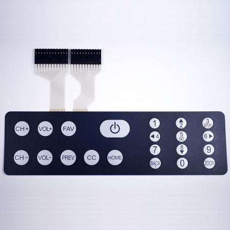 síťotiskový grafický překryv - kulaté vypouklé tlačítko bez kovových kupolí