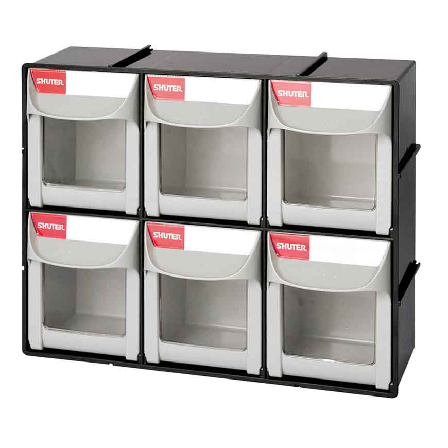 SHUTER Tip Out Bin with 6 Compartments for Parts Storage