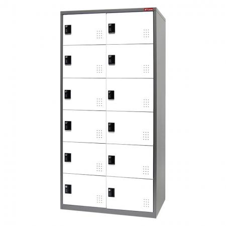 Metal Locker Cabinet, 6 Tier, 12 Compartments