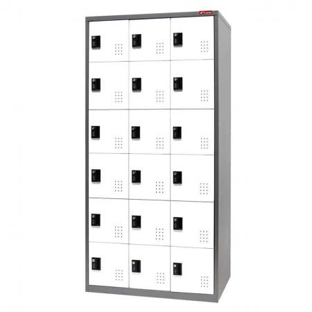 Metal Locker Cabinet, 6 Tier, 18 Compartments - Metal Storage Locker, 6 Tier, 18 Compartments