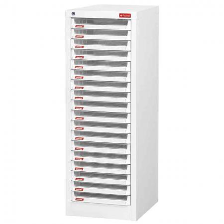 Floor Cabinet with 18 plastic drawers in 1 column for A4 paper (3L per drawer) - SHUTER is working hard to ensure you never lose your stationery or important documents again!