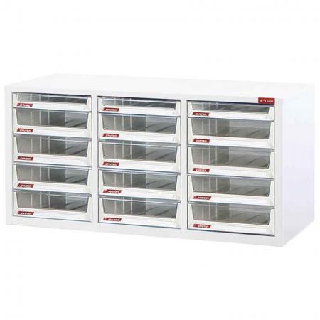 Desktop cabinet with 12 drawers and 3 plastic drawers in 3 columns (3 drawers 3L & 12 drawers 6.6L)