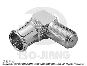 F RIGHT ANGLE JACK TO PLUG QUICK MODE RF/MIRCOWAVE COAXIAL ADAPTOR