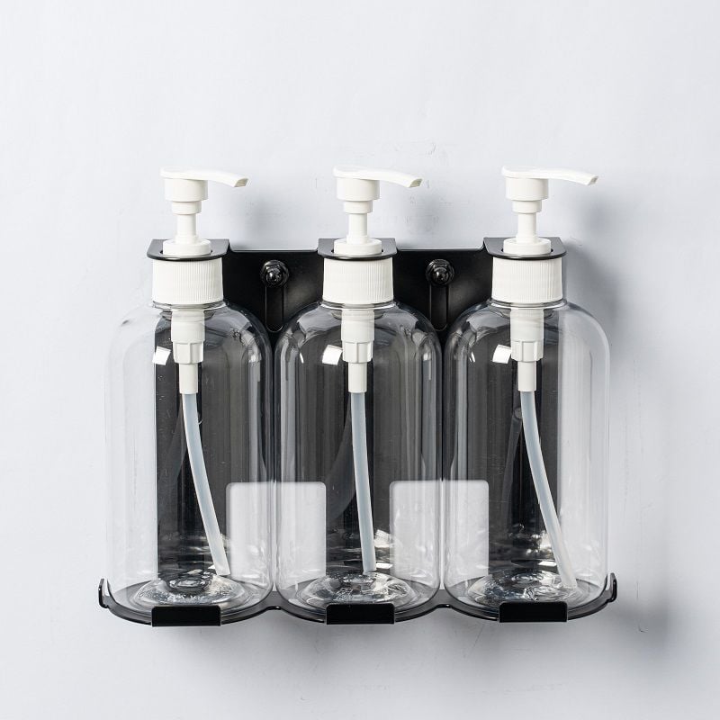 Elegant Matte Black Triple Soap Dispenser Shelf - Triple Wall Bottle Holder  With Simple Lock- Black, Automatic Soap & Sanitizer Soap Dispensers  Manufacturer