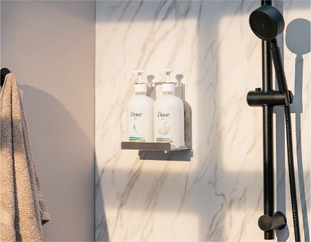 Elegant Double Wall Fixture for Brand Shower Gel