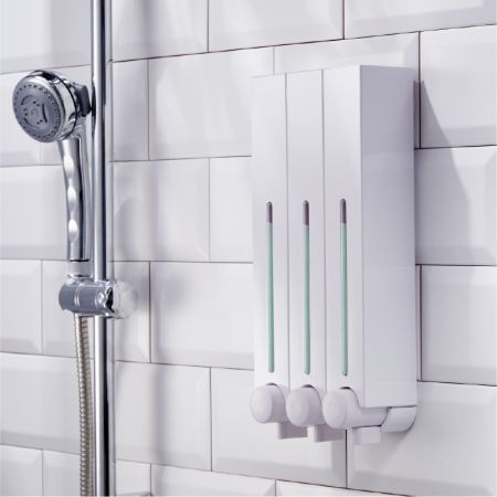 Dispensador de jabón montado en la pared - Dispensador de champú y jabón para la ducha montado en la pared