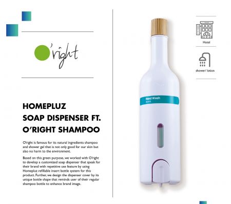 HOMEPLUZ Distributore di Sapone Ft. Shampoo O'right