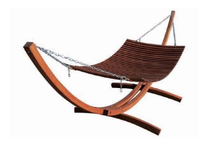 Resort Eco-Friendly Laminated Plywood Solid Wood Hammock Holder with Stainless Steel Chains (Length 310cm) - Solid wood plank hammock